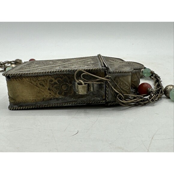 Vintage Prayer Box Holder Necklace Tibetan Beaded Chain Handmade - Picture 10 of 16